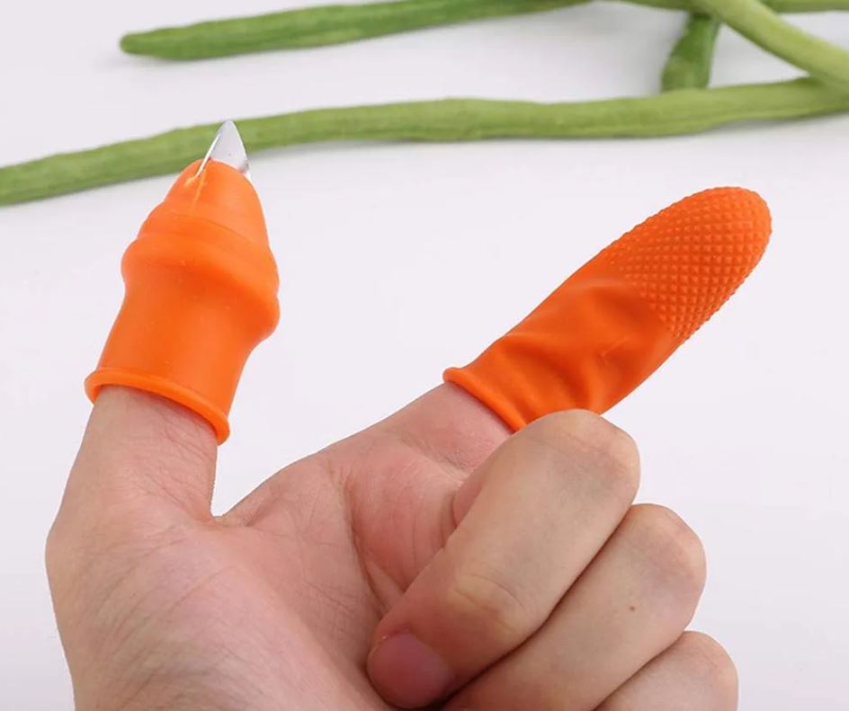 সিলিকন ভেজিটেবল এবং ফলের থাম্ব কাটার ফিঙ্গার কাটার 5 ইন 1 - kitchen accessories 295796370_BD-1308500998