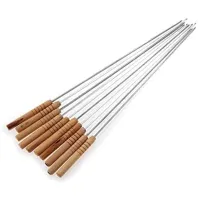 12 Pieces BBQ Grill Sticks Set - Brown and Silver 12 PCS SICK