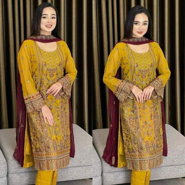 Georgette embroidery work Free Size Salwar kameez party Dress suits For women GK081 466897161_BD-22467146er