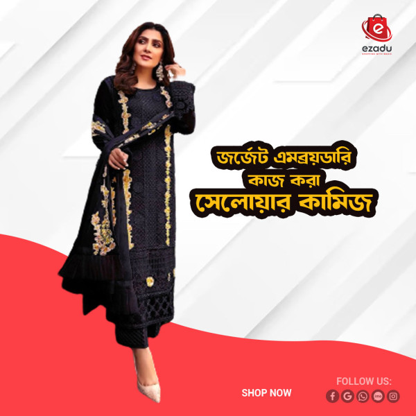 UnStitched Georgette embroidery work Free Size Designer salwar kameez For women GK018 466897161_BD-22467146kz