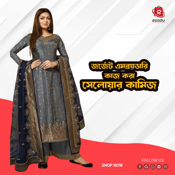 UnStitched Georgette embroidery work Free Size Designer salwar kameez For women GK019 466897161_BD-22467146we