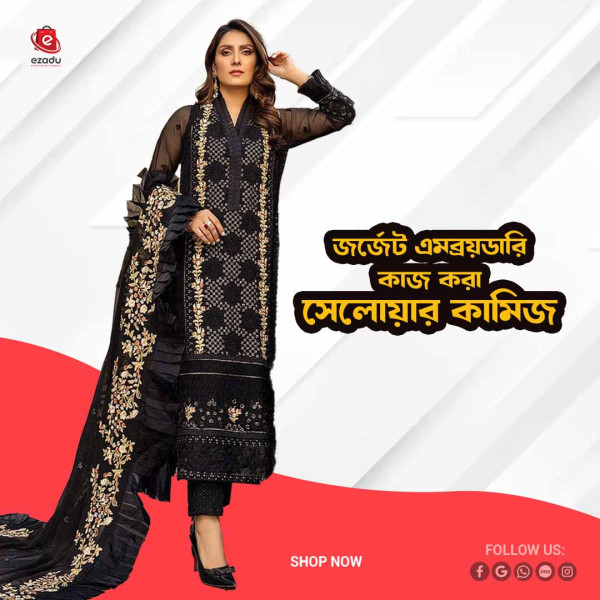 UnStitched Georgette embroidery work Free Size Designer salwar kameez For women GK001 466897161_BD-22467146kjh