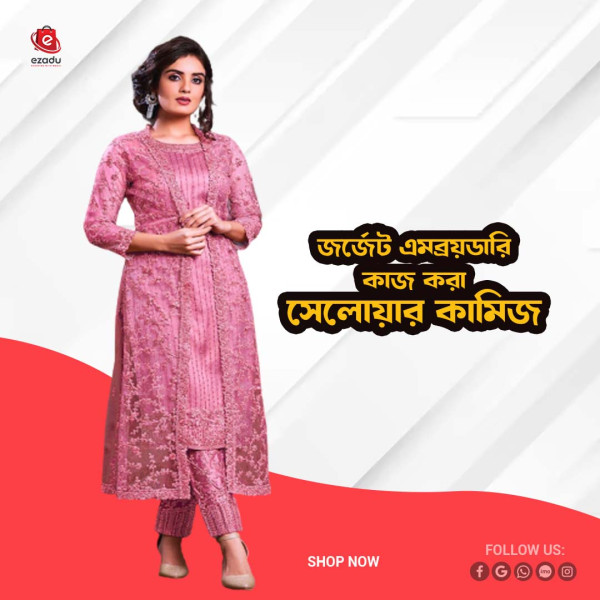 UnStitched Georgette embroidery work Free Size Designer salwar kameez For women GK002 466897161_BD-22467146gg