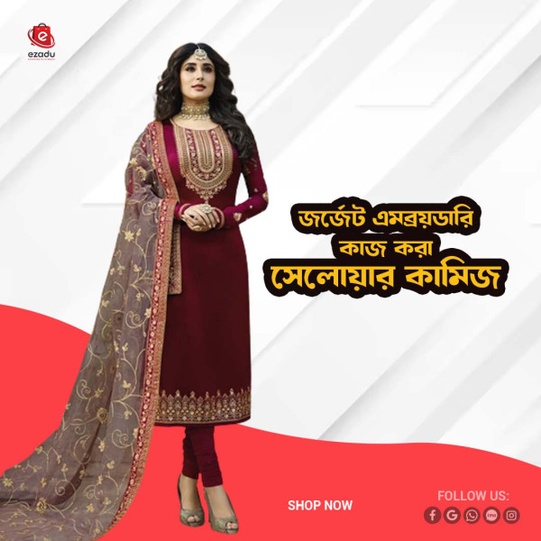 UnStitched Georgette embroidery work Free Size Designer salwar kameez For women GK003 466897161_BD-22467146,,