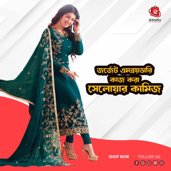 UnStitched Georgette embroidery work Free Size Designer salwar kameez For women GK006 466897161_BD-22467146aa