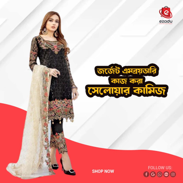 UnStitched Georgette embroidery work Free Size Designer salwar kameez For women GK008 466897161_BD-22467146ou