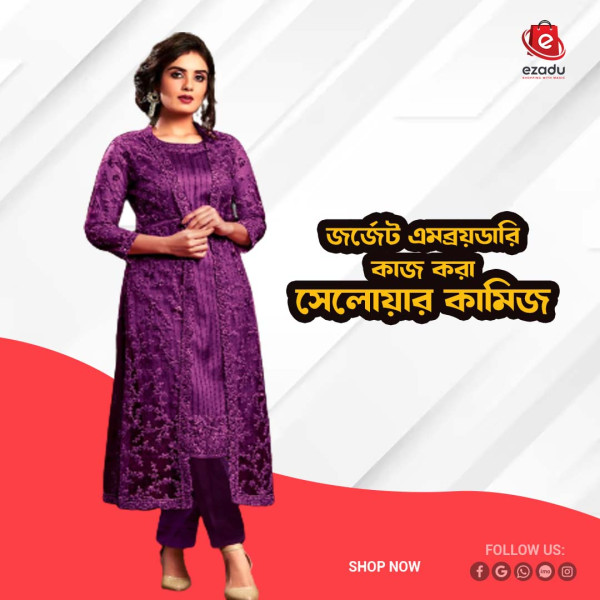 UnStitched Georgette embroidery work Free Size Designer salwar kameez For women GK012 466897161_BD-22467146hh