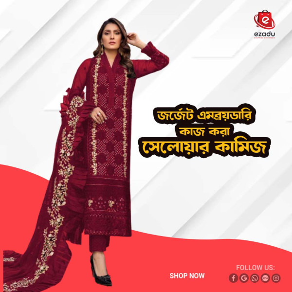 UnStitched Georgette embroidery work Free Size Designer salwar kameez For women GK015 466897161_BD-22467144l,