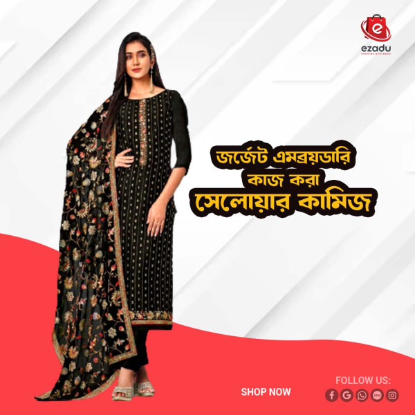 UnStitched Georgette embroidery work Free Size Designer salwar kameez For women GK020 295796370_BD-13085009jh