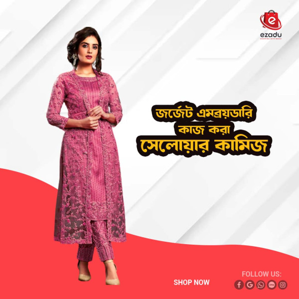 UnStitched Georgette embroidery work Free Size Designer salwar kameez For women GK023 466897161_BD-22467144jj