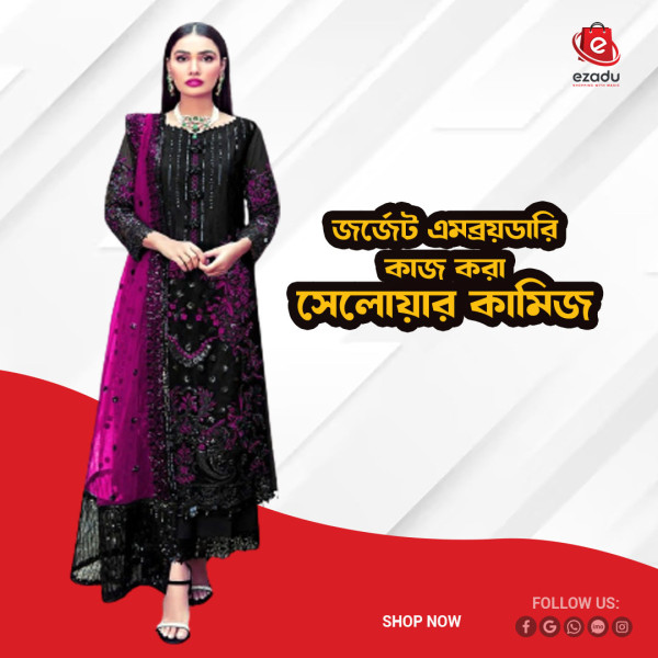 UnStitched Georgette embroidery work Free Size Designer salwar kameez For women GK027 466897161_BD-22467146vv