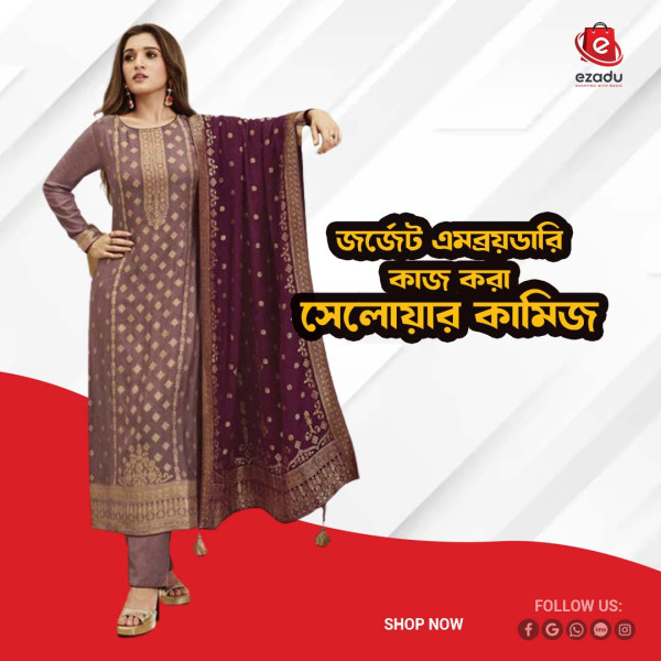 UnStitched Georgette embroidery work Free Size Designer salwar kameez For women GK029 466897161_BD-22467146oi