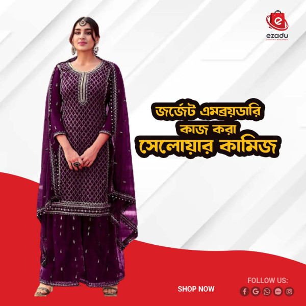 UnStitched Georgette embroidery work Free Size Designer salwar kameez For women GK030 466897161_BD-22467146.h