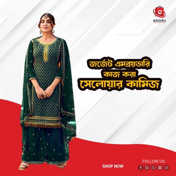 UnStitched Georgette embroidery work Free Size Designer salwar kameez For women GK031 466897161_BD-22467146mf