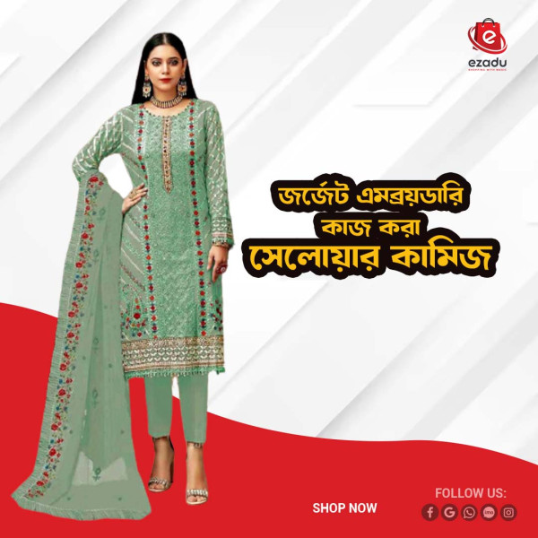 UnStitched Georgette embroidery work Free Size Designer salwar kameez For women GK033 466897161_BD-22467146j,