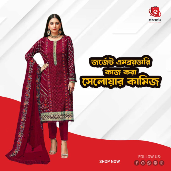 UnStitched Georgette embroidery work Free Size Designer salwar kameez For women GK034 466897161_BD-22467146,xf