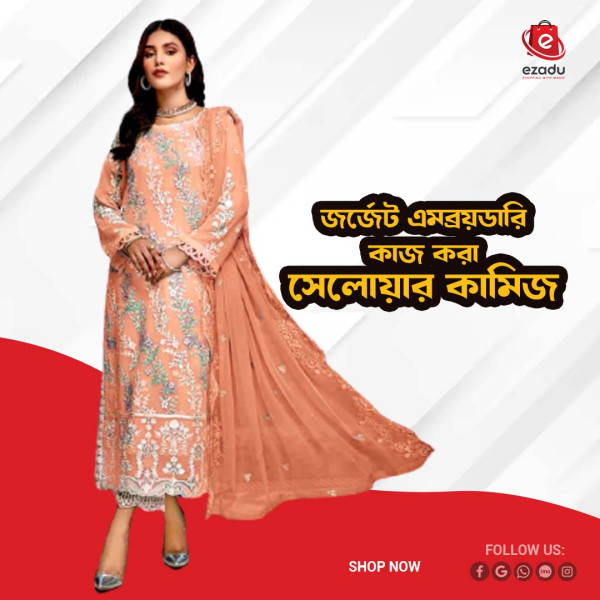 UnStitched Georgette embroidery work Free Size Designer salwar kameez For women GK035 466897161_BD-22467146hq