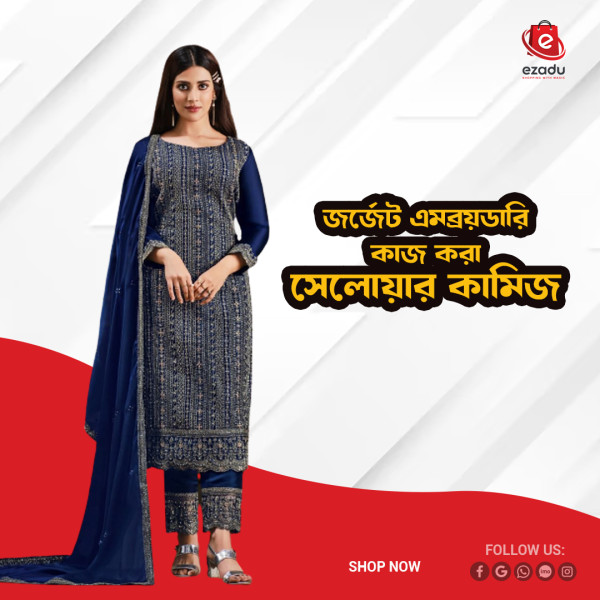 Georgette embroidery work Free Size Salwar kameez suits For women GK038 295796370_BD-130850094h