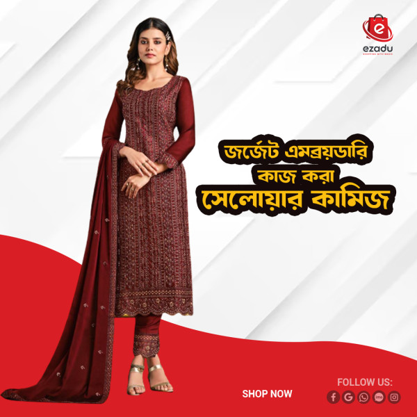 Georgette embroidery work Free Size Salwar kameez suits For women GK039 466897161_BD-22467144kb