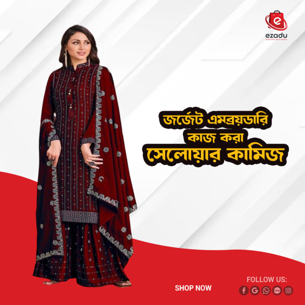 Georgette embroidery work Free Size Salwar kameez suits For women GK046 466897161_BD-2246714,nv