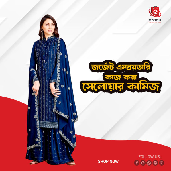 Georgette embroidery work Free Size Salwar kameez suits For women GK047 466897161_BD-2246714fyh