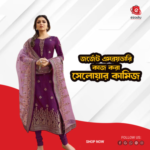 Georgette embroidery work Free Size Salwar kameez suits For women GK052 466897161_BD-2246714swe