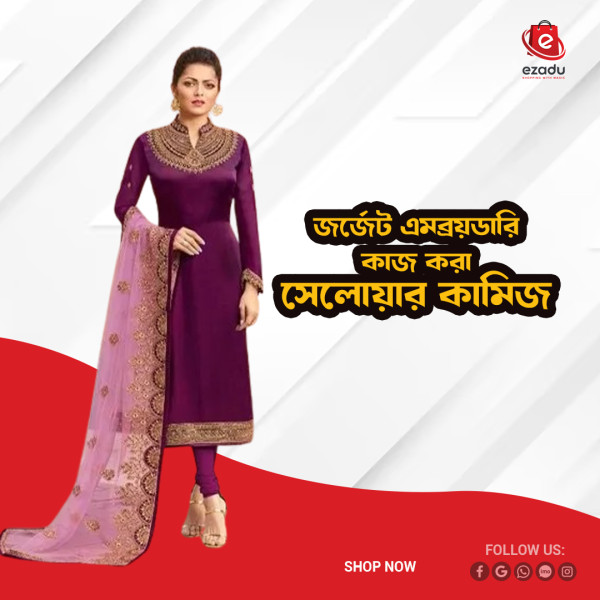 Georgette embroidery work Free Size Salwar kameez suits For women GK056 466897161_BD-2246714;ki