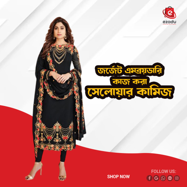 Georgette embroidery work Free Size Salwar kameez suits For women GK057 466897161_BD-2246714lsw